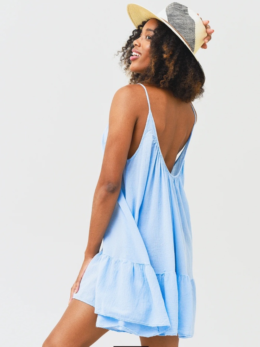 9 seed resort ST. Tropez light Blue  Swim Coverup Dress with Ruffle Hem revolve - Picture 3 of 12